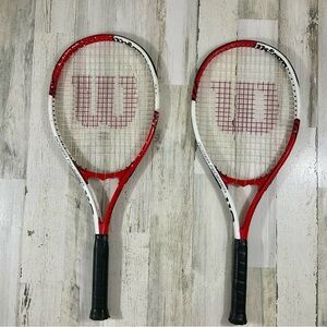 Wilson 2 for 1 Roger Federer, Red and Black Tennis Racket Set